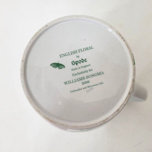 Spode English Floral Pitcher 7.5" Tall 2006 Williams-Sonoma Exclusive - Picture 6 of 7